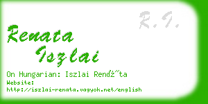 renata iszlai business card